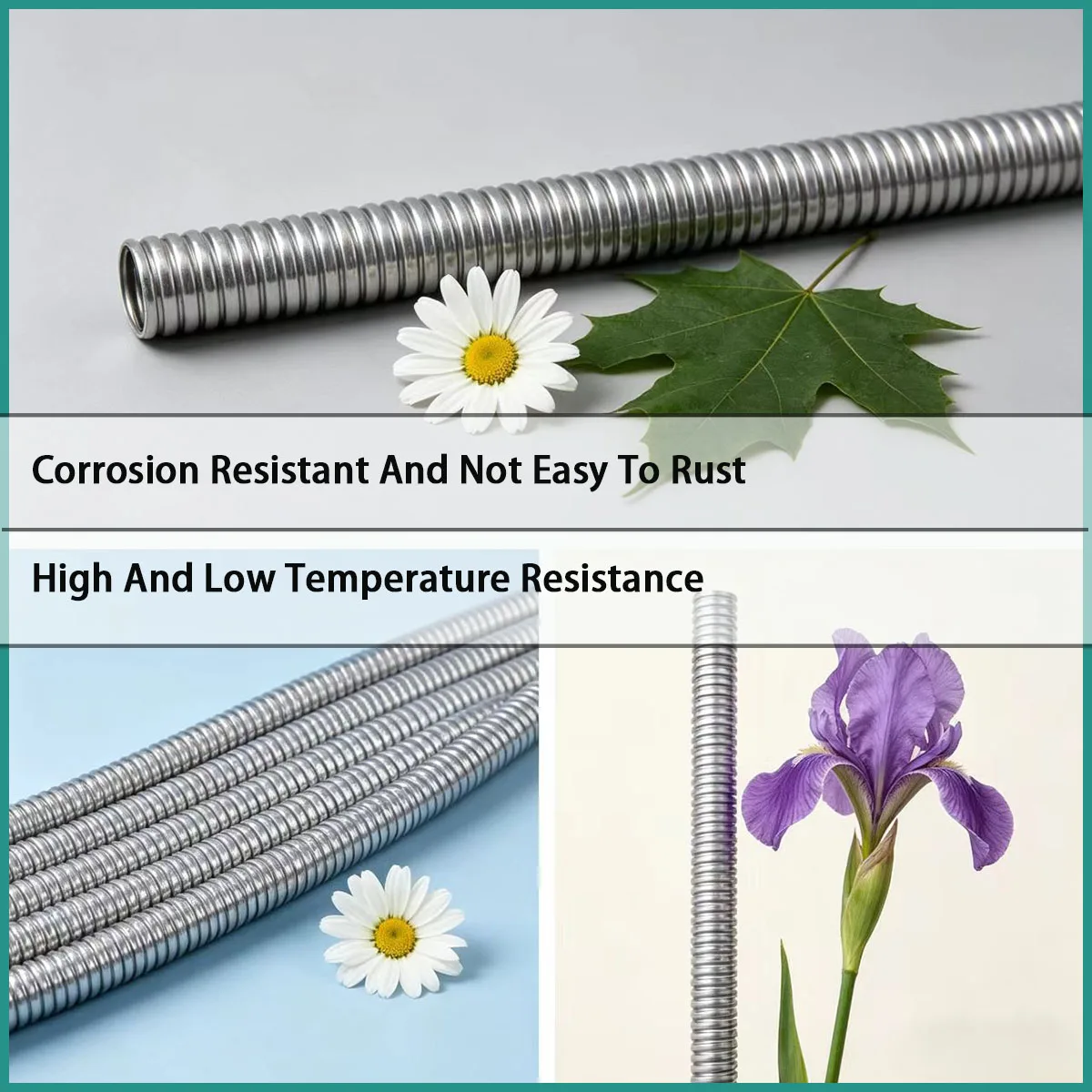 Diameter 6-100mm 304 stainless steel corrugated pipe suitable for home decoration, engineering, etc
