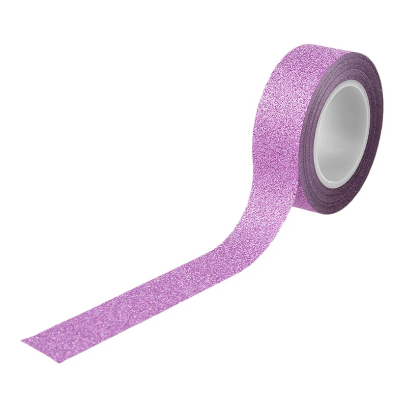 4 Pcs 10M Glitter Washi Tape Stick Self Adhesive Decorative Decora Craft DIY Paper, 2 Pcs Pink & 2 Pcs Silver