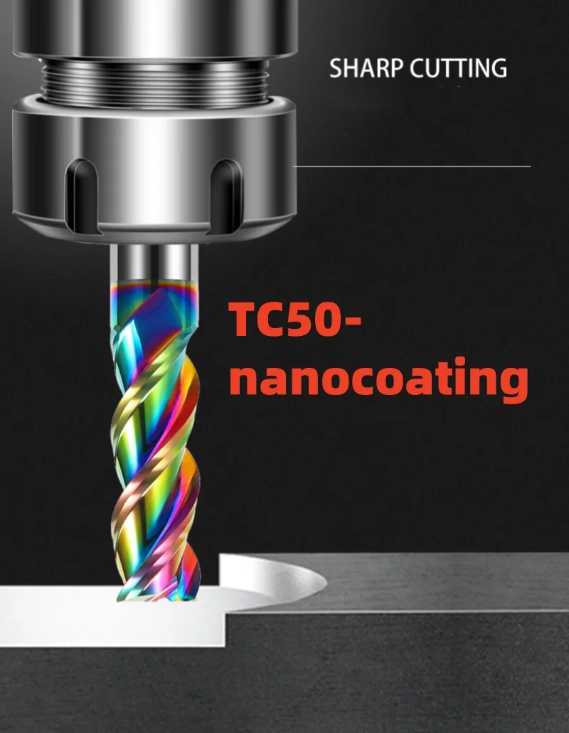 1PCS 1-20 Cemented carbide HRC55 3Flute Aluminium Copper nanocoating CNC Machine Tools Router Bit Milling Cutter End Mill Metal