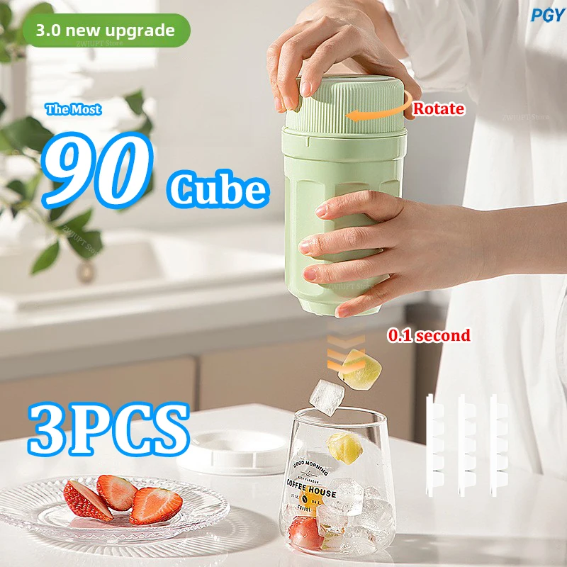 Large Capacity 30/90 Cube Ice Cube Tray Mold - Quick Easy Square Ice Maker for Summer DIY Home Barbecue Gatherings Clean Fashion