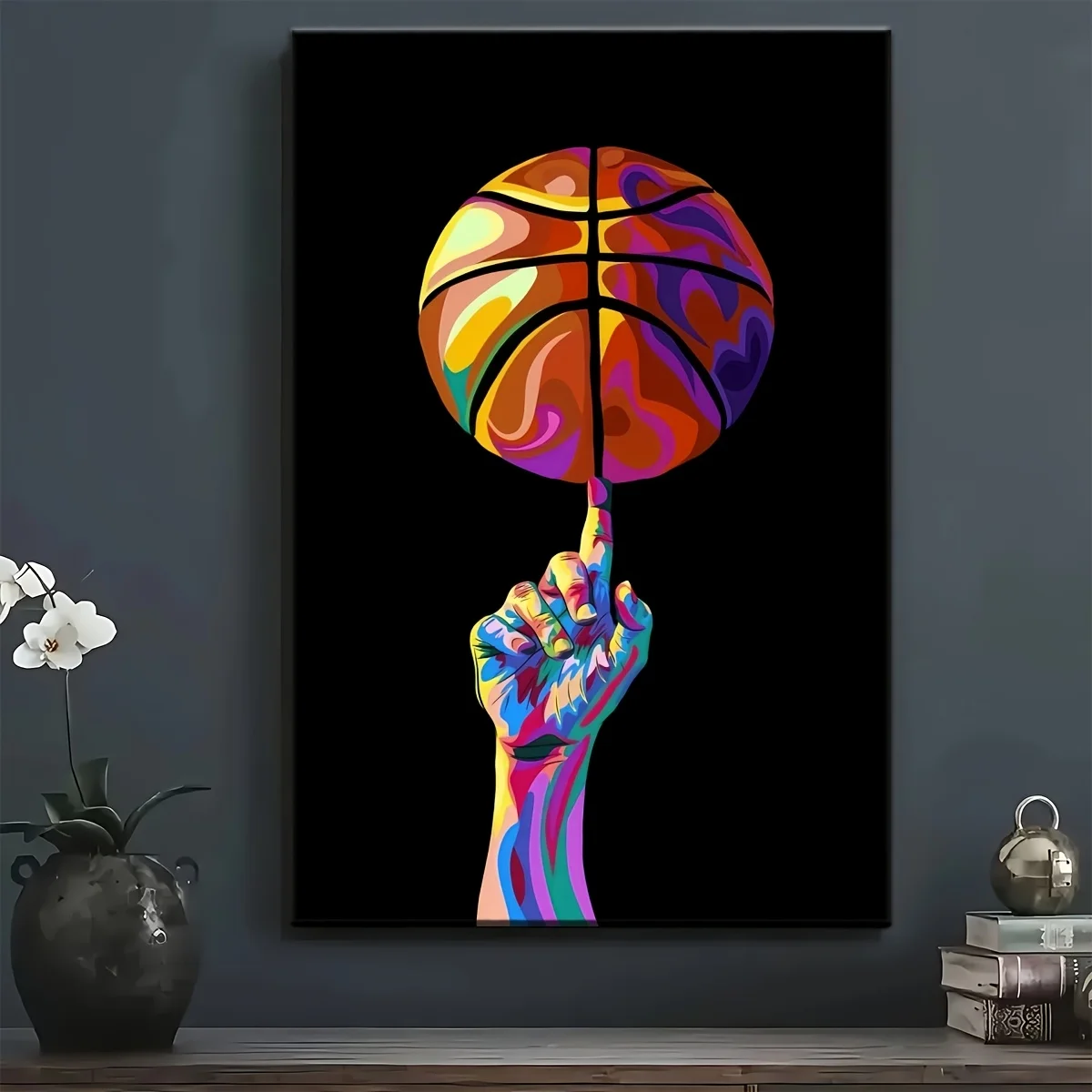 Turn the Basketball with Finger 5D Diamond Mosaic Full Round