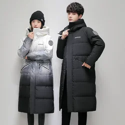 2024 Winter Mens Down Jacket High-quality Korean Fashion Casual Down Coats Male Long White Duck Thicked Warm Hooded Parkas 3XL