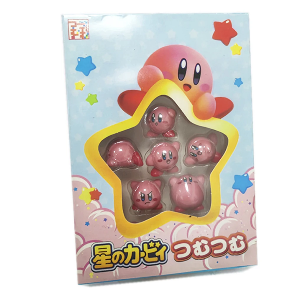 Kirby Peripheral PVC Action Figurine, Boneca Figura Periférica Anime, Estátua dos desenhos animados, Modelo Collectible, Aniversário Brinquedos Presente, Altura do pé, 10pcs