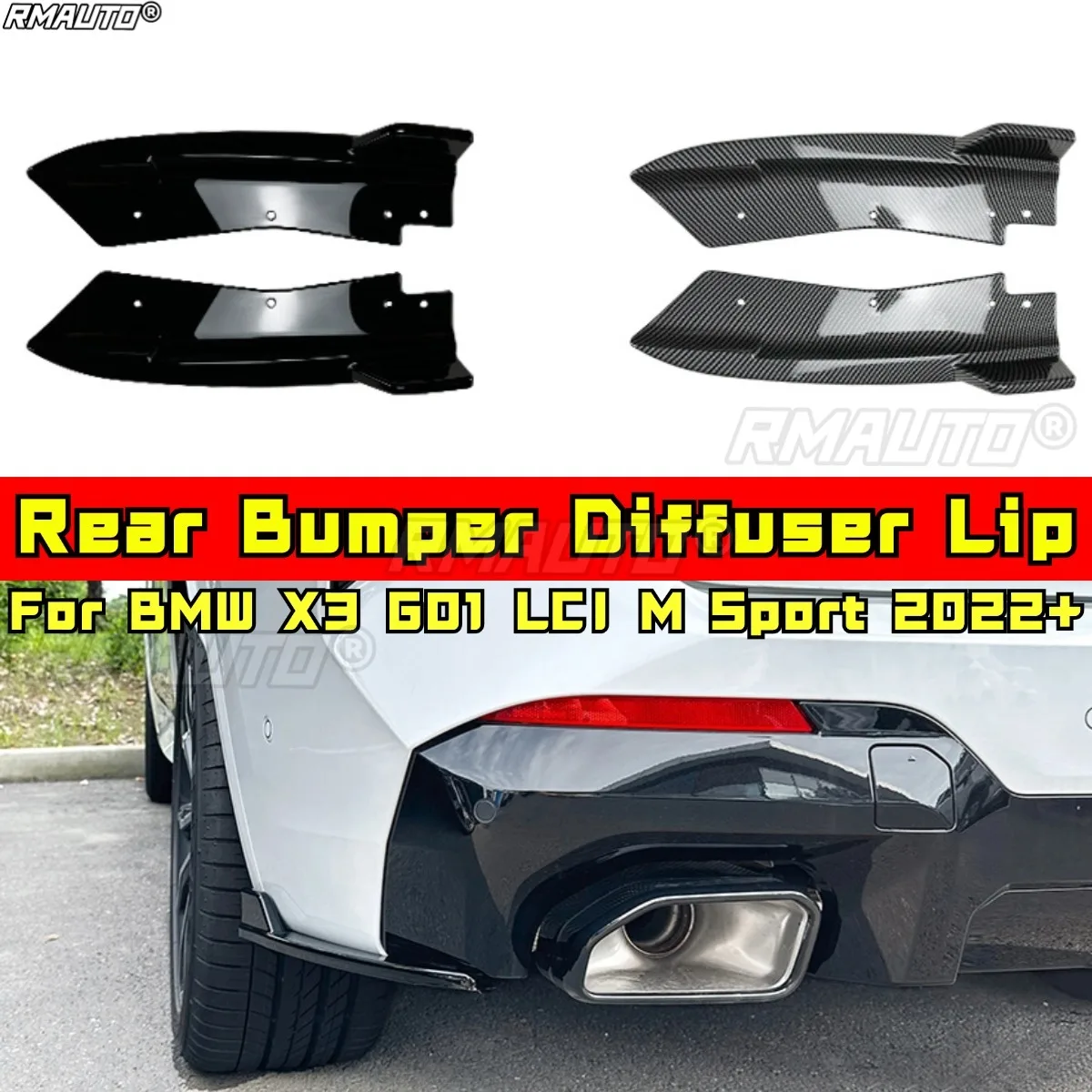 

Для BMW X3 G01 LCI M Sport Body Kit Фартук с разветвителем заднего бампера для BMW X3 G01 LCI M Sport 2022+ Автомобильные аксессуары