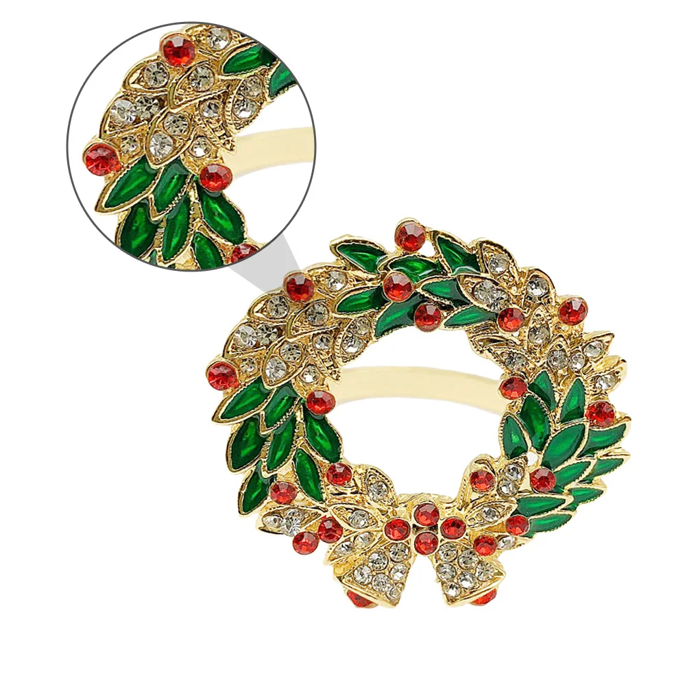 

2 шт., рождественские кольца для салфеток, золотые пряжки в форме венка, декоративные застежки для салфеток, элегантные праздничные салфетки для ужина, вечеринки