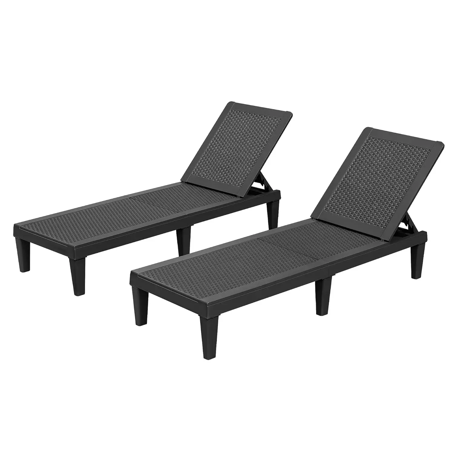 

Outdoor Lounge Chairs Set of 2, Quick Assembly & Waterproof Patio Chaise Lounge with Adjustable Backrest for, Customized