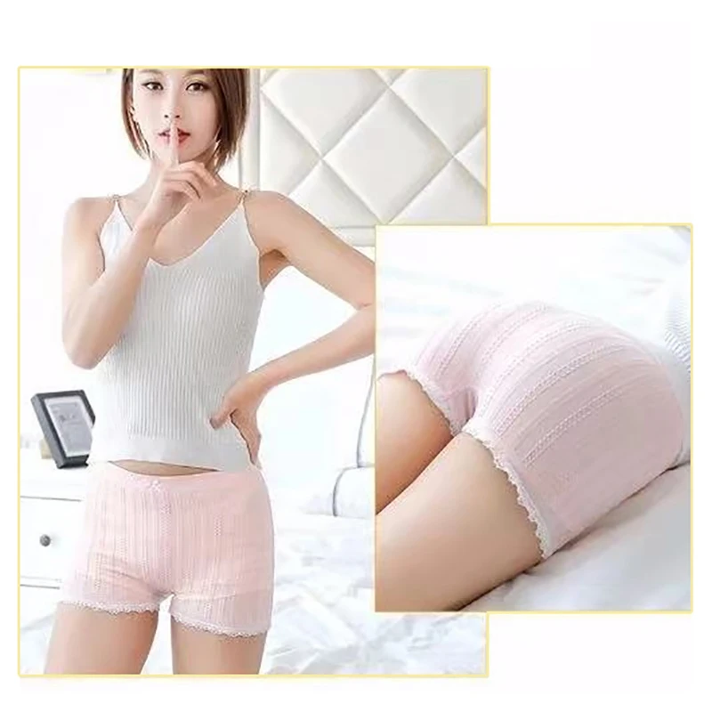 Women Summer Soft Seamless Safety Pants Quick Driying Leggings Sexy Lace Breathable Shorts Underwear