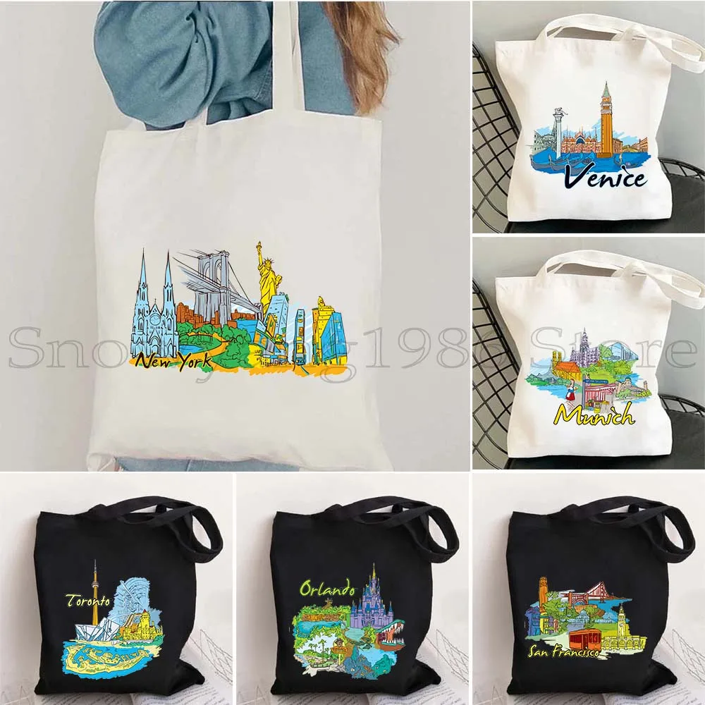 Рим Сан-Франциско Сингапур Токио Мюнхен Городская большая сумка Нью-Йорк Торонто Венеция Венеция Вена Варшава Монреаль Москва Город Сумка с принтом