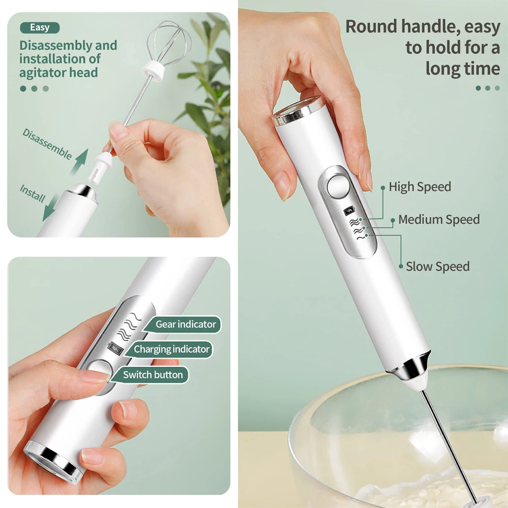 Mini Milk Frother For Coffee Mixer Handheld Egg Blender Electric Milk Foamer For Matcha Cappuccino Creamer Whisk Frothy Bubbler