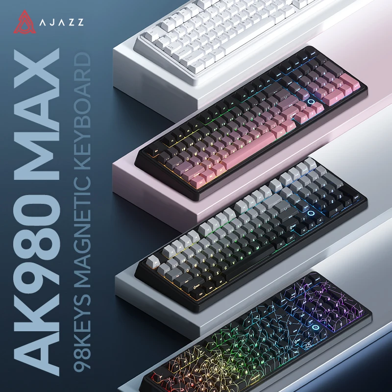 

Механическая клавиатура AJAZZ AK980 MAX, проводной магнитный переключатель 0,01 мм, 8K, горячая замена, ARGB, киберспортивные игры, индивидуальная игровая клавиатура