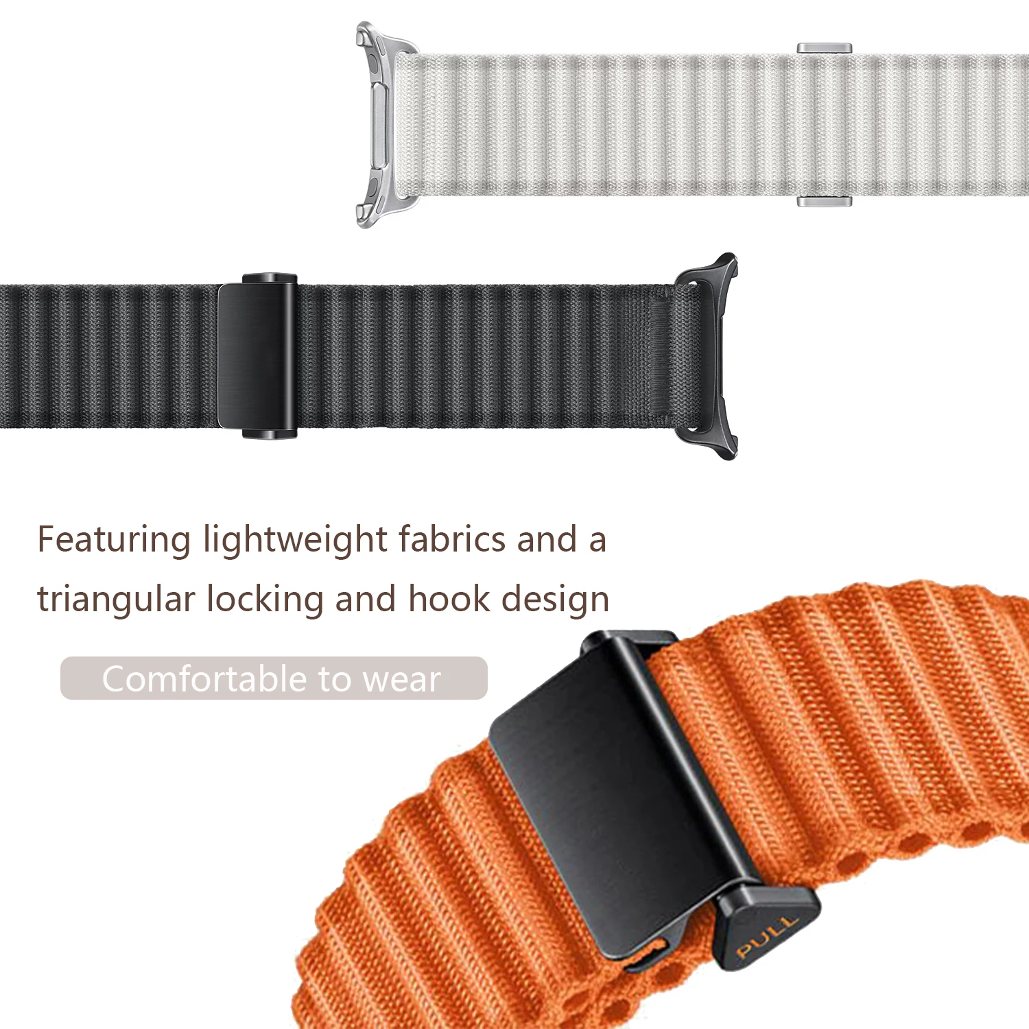 Nylon Original Band For Samsung Galaxy Watch 7 Ultra Off-road Braided Bracelet Wristband Belt For Galaxy Watch Ultra 47mm Correa