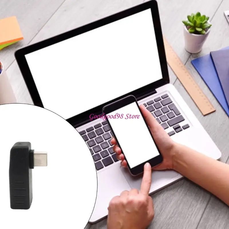 Strong 90 Degree USB C Male To USB A Female Connector Space Saving USB Type C OTG Adapters 36mm for Mobile Accessories  - Image 2