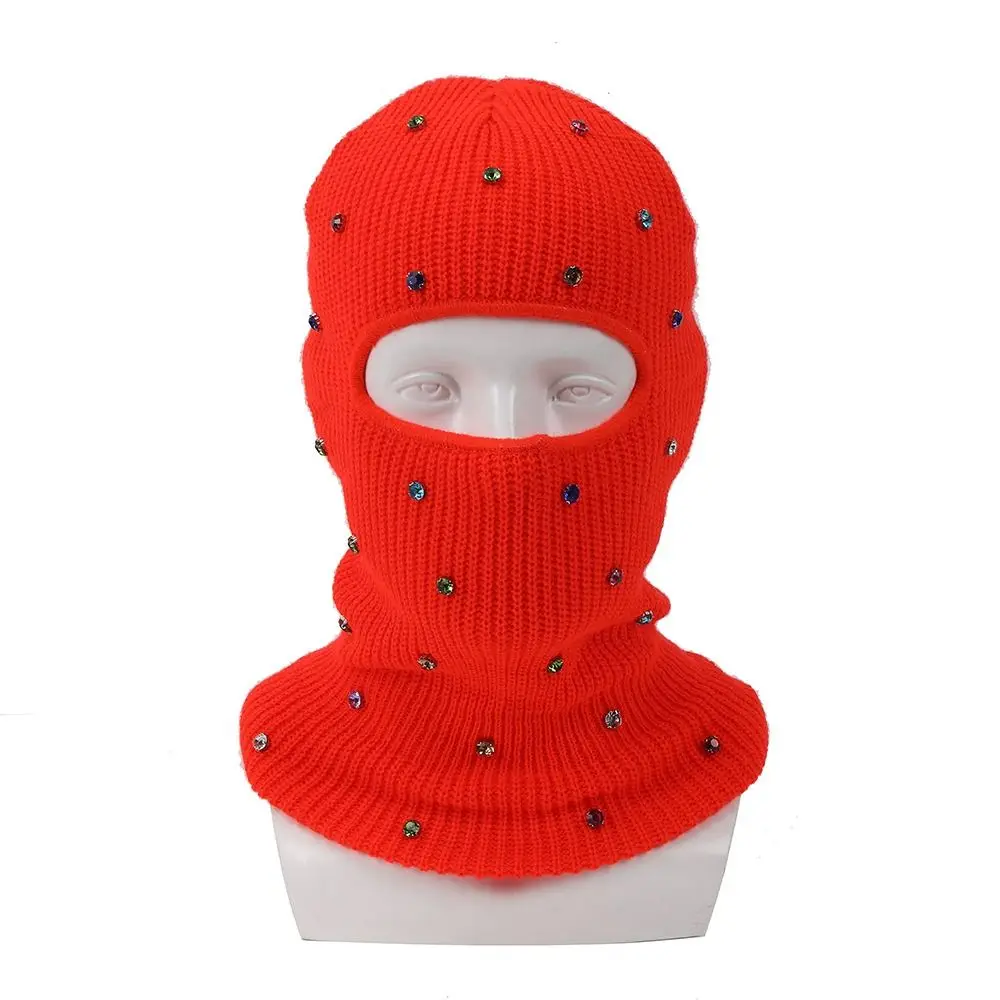 New Knitted Texture Knitted Ski Mask Solid Warm Winter Face Cover Windproof Stretchable Fit Full Face Balaclava Winter
