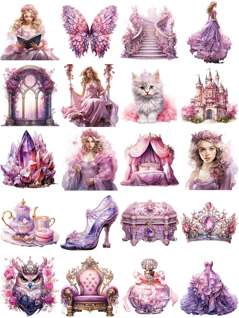 Purple Princess Castle Stickers Crafts And Scrapbooking stickers kids toys book Decorative sticker DIY Stationery