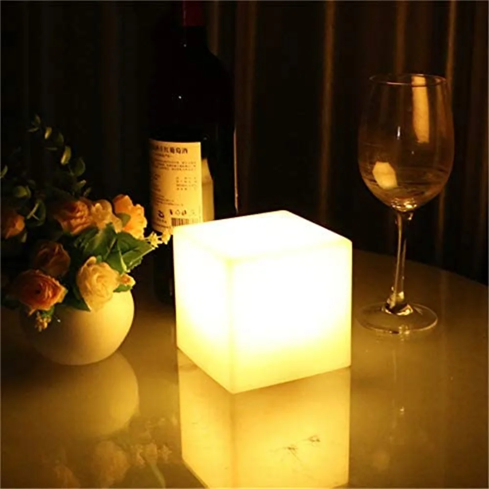 Imagem -05 - Color Change Rgb Bar Stool Led Cube Lights Usb Recarregável Controle Remoto Quadrado Night Light Glow Lamp Bar Decoração para Casa 16