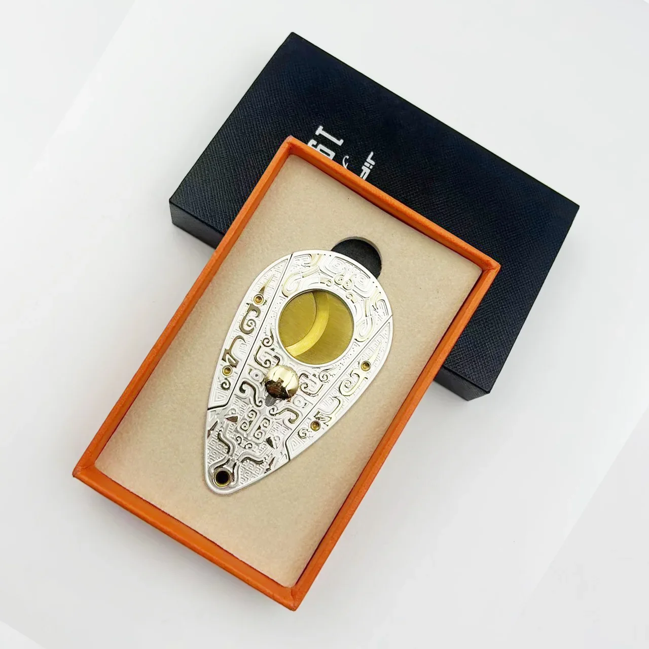 Stainless Steel Cigar Cutter Double-edged Metal Tool Sharp Cigar Clip Scissor Guillotine Puncher Cutting Knife Cigar Accessory