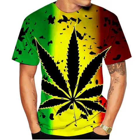 New Summer Hipster Weeds Green Leaves Men Women T Shirt 3D Print Seaside Casual Funny T Shirts Plus