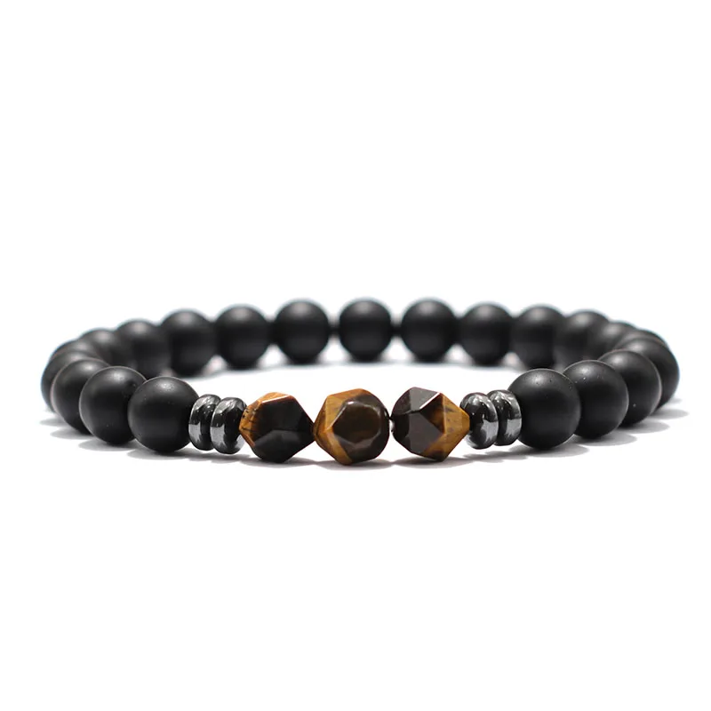 Klassisches Naturstein-Armband für Herren, 8 Stile, unregelmäßig, 8 mm, Tigeraugen, Onyxstein, Erengy-Armband, Heilung, lässiges Geschenk für Ehemann