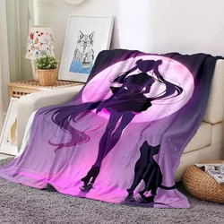 Anime Kawaii Sailor Moon Home Cartoon Printed Blanket Picnic Blanket Warm Flannel Soft and Comfortable Home Travel Birthday Gift