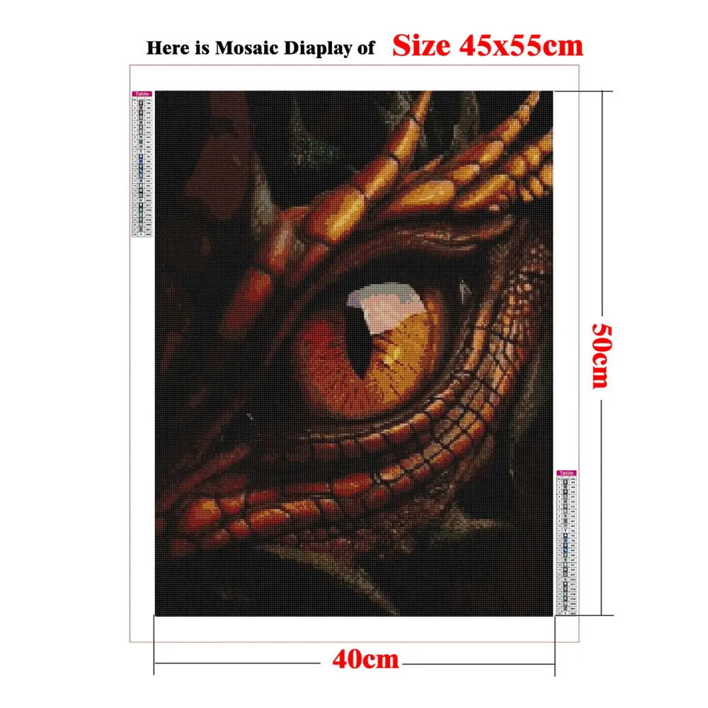 New Arrival Diamond Mosaic Painting The Eyes and Scales of The Giant Monster Suitable for Beginners DIY Embroidery Unique Gift