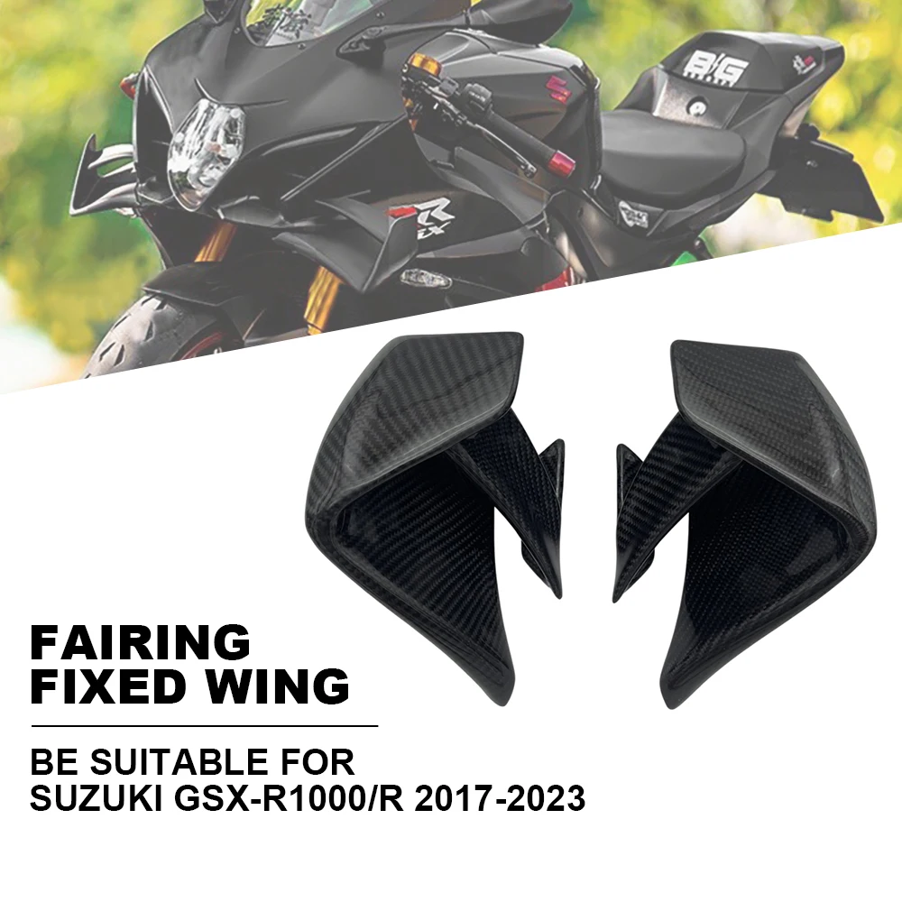 Motorcycle fairing parts, pneumatic wing kit, fixed Wind wing, For Suzuki GSX-R1000R GSXR1000 2017-2023 100% 3K Carbon fiber