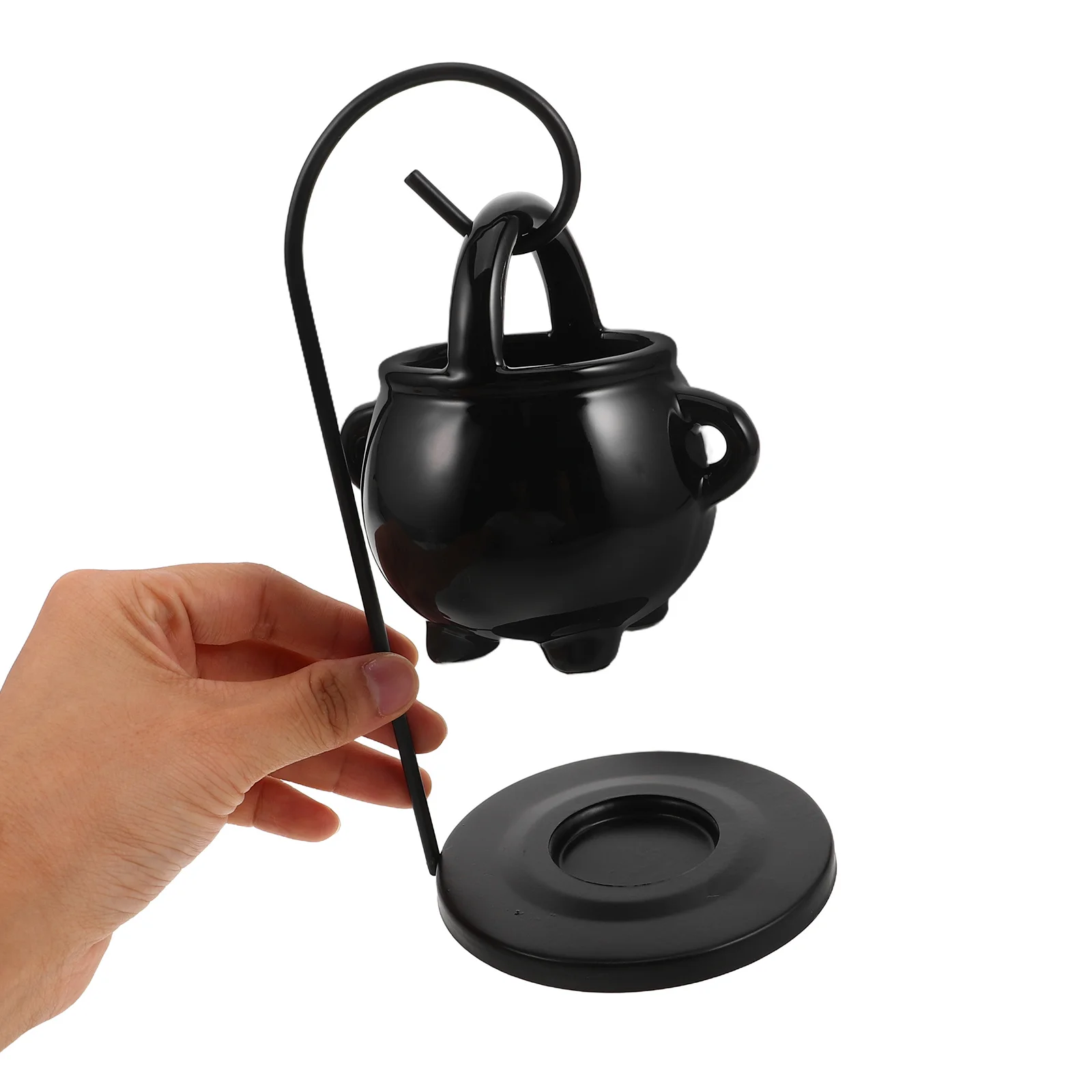 

Hanging Cauldron Wax Melt Burner Black Essential Oil Diffuser Halloween Spooky Aromatherapy Home Fragrance Decor