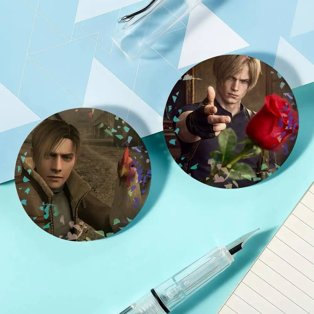 Game Hot Funny L-Leon Kennedy-S Laser Badge Lapel Pins for Backpacks Briefcase Brooch Clothes Gifts
