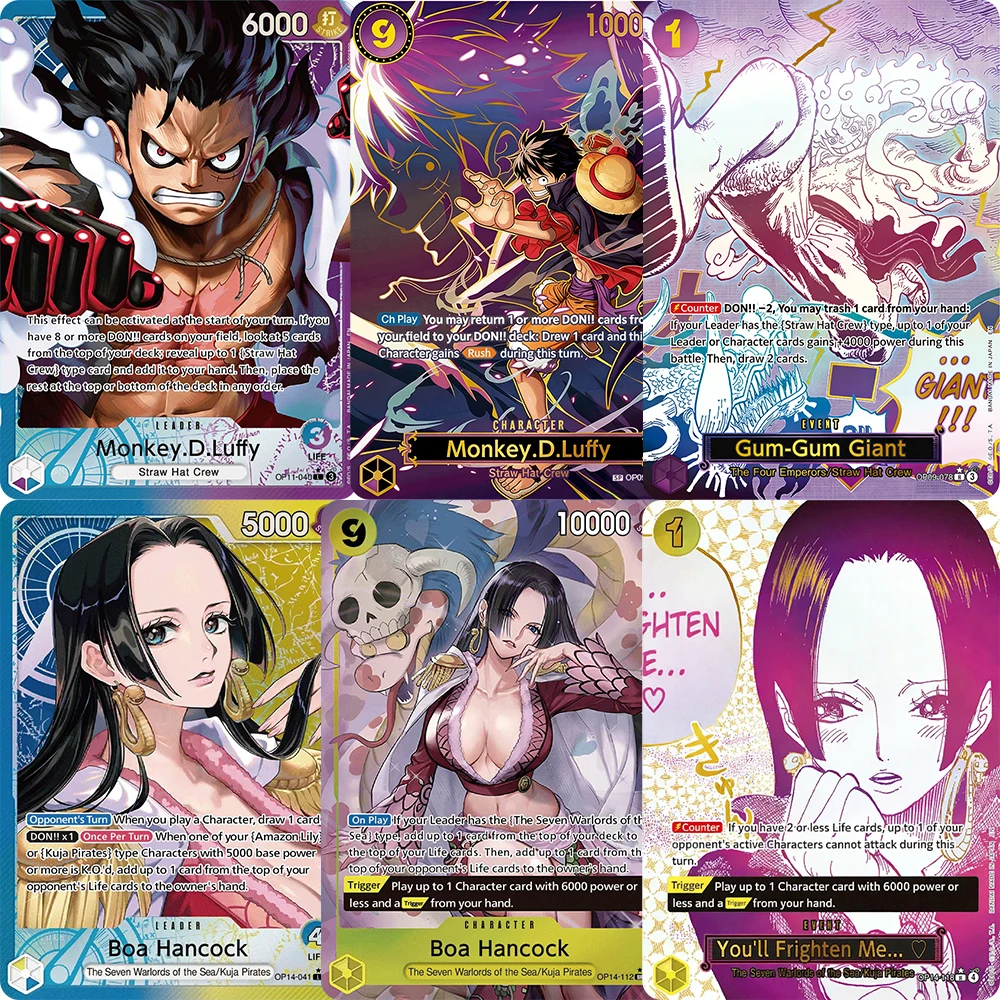 Agent Anime One Piece OPCG Laser Frosted Game Cards The Straw Hat Boys Luffy Boa Hancock Japanese Game Anime Collection Card.