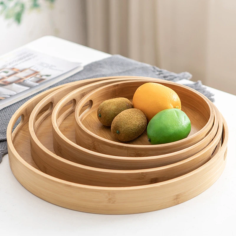VIDETOL 8 stuks bamboe dienblad ovaal, 10 x 20 x 1 cm houten dienblad klein, serveerschaal hout voor cake, vakantiesnacks, koffie