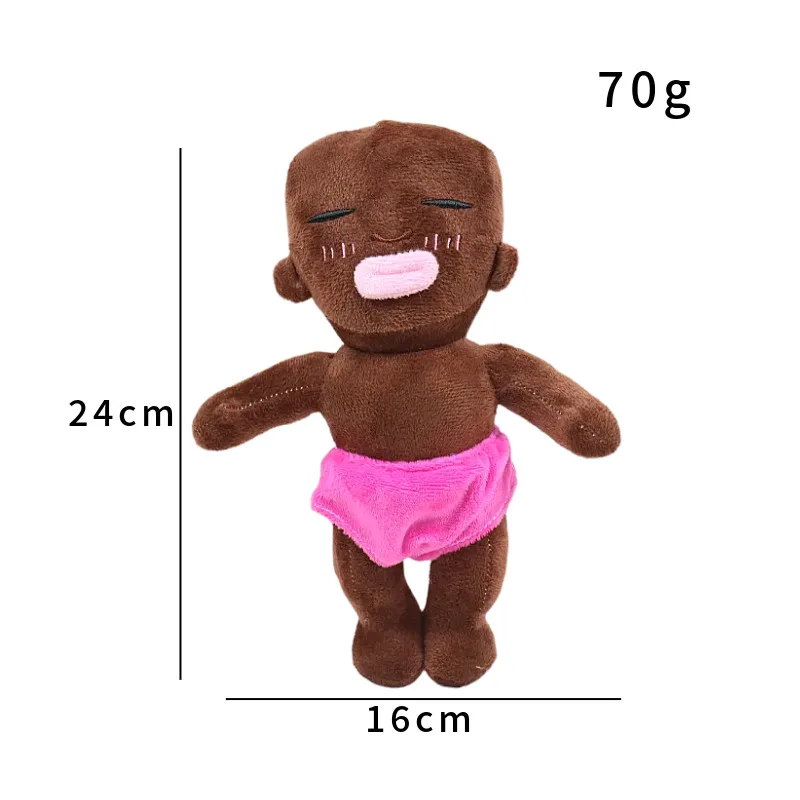 

24cm New Funny BlackBaby Plush Doll Cute Soft Stuffed Toy Doll Creative Ugly Plushie For Fans Birthday Gift