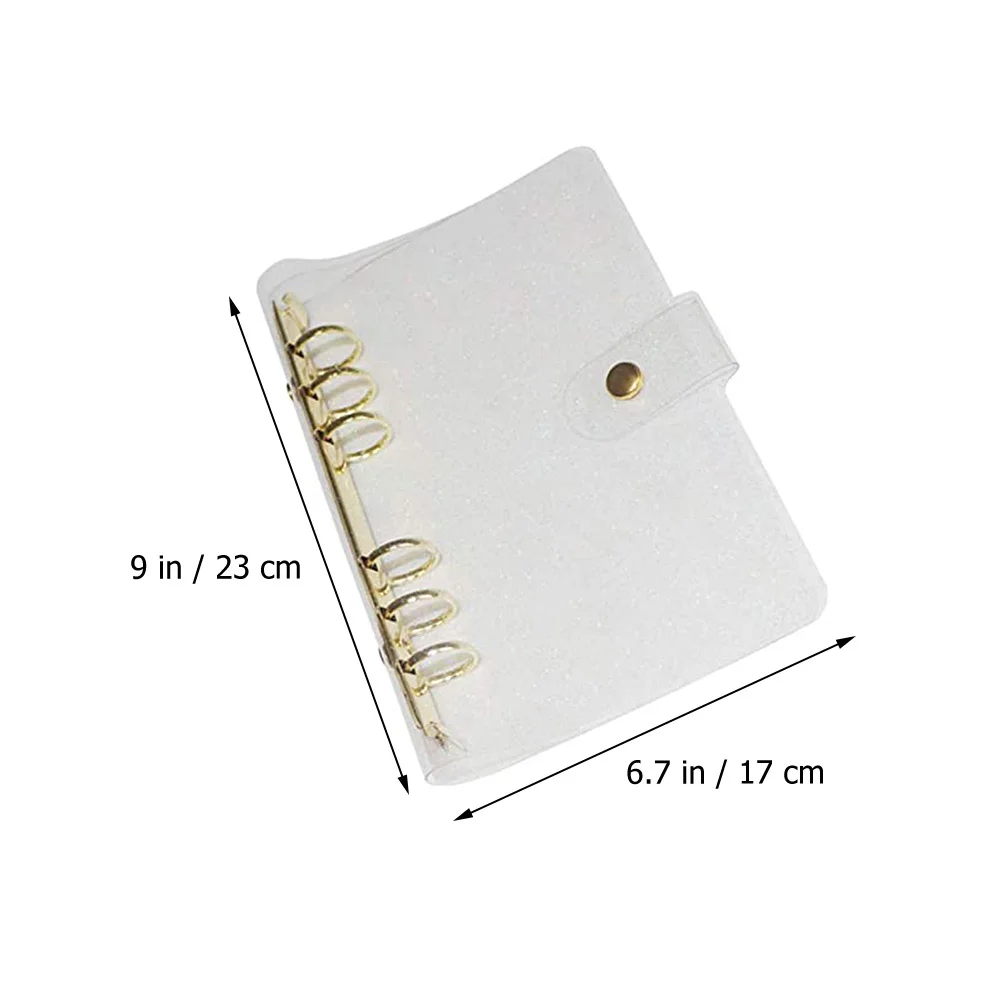 A5 Glitter Cover Stainless Steel 6 Ring Pvc Material For Office School Work Travel Diary Notebook Refillable Plastic