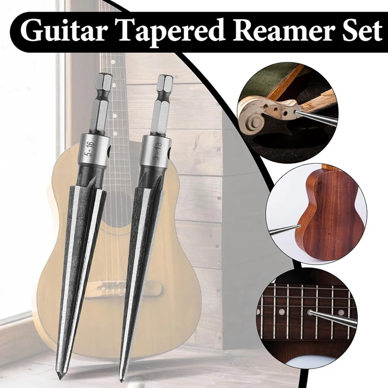 Herramienta escariadora cónica con mango en T, 3-13Mm (1/8-1/2 pulgadas) y 5-16Mm(1/2-5/8 pulgadas), herramienta escariadora manual con orificio para pasador de puente, 2 uds.