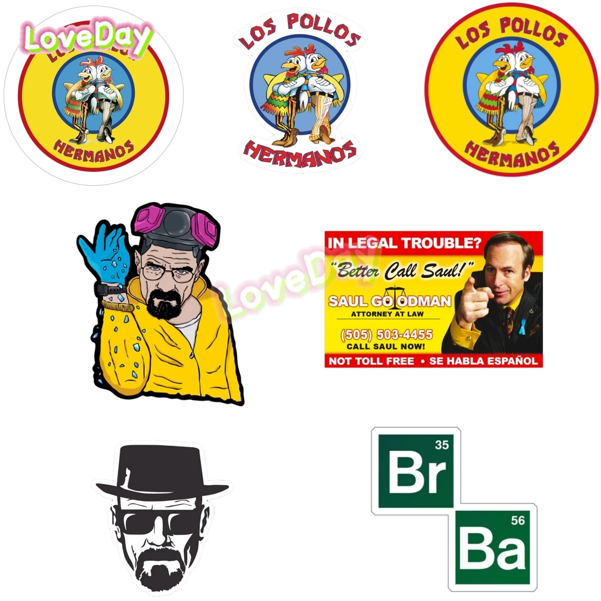 Breaking Bad Better Call Saul Los Pollos Hermanos Car Sticker Funny Vinyl Rear Glass Scratches Decorative Sticker Luggage Decal