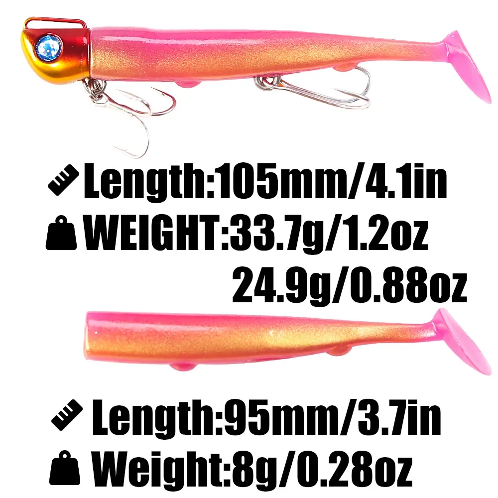 B&U SAND EEL 33G Saltwater Soft Fishing Lure Tail Jig Head Hook Minnow Artificial Bait Sea Bass Swimbait Tackle Gear