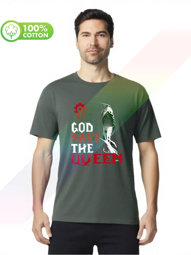 100% cotton round neck heavy weight men's T-shirt God save the queen t-shirt sylvanas windrunner wow-RT S-XXXL Tops Tees view 3