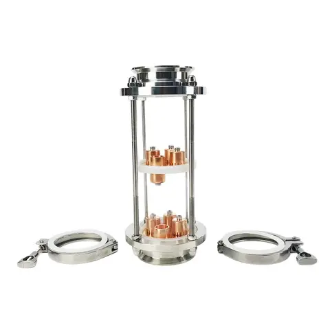 3"(76mm)OD91 Distillation Column With 2pcs Copper Bubble Plates For Distillation,2-Layer High Quality Glass Rectification Column