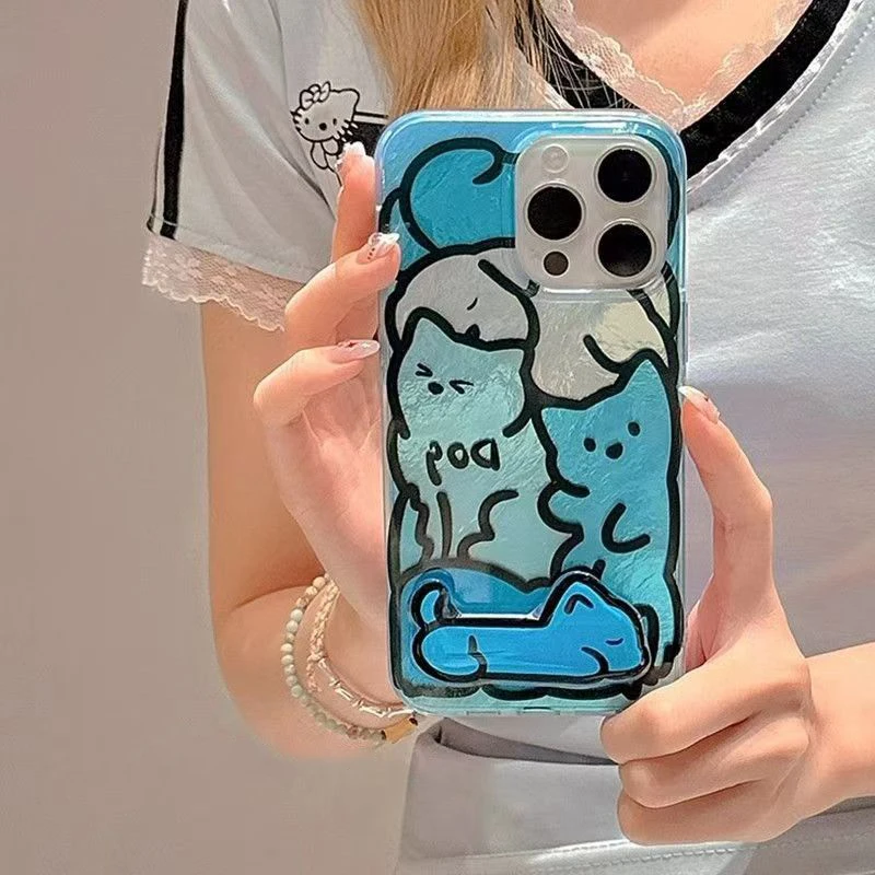 For iPhone 17 16E 16 15 14 13 12 11 Pro Max Case Simple Fashion Cat Dog Pattern Phone Case For iPhone XS Max XR X 7 8 Plus Cover