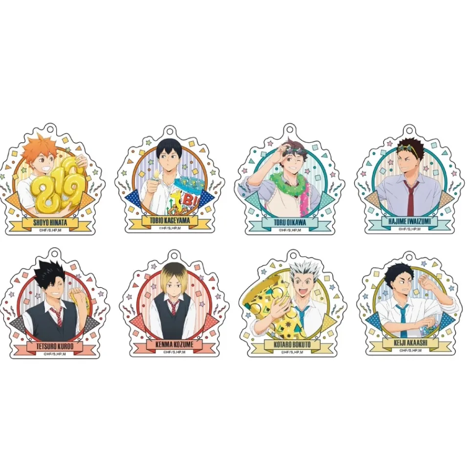 

Game Shoyo Hinata Keiji Akaashi Kenma Kozume Tetsurou Kuroo Tobio Kageyama Keychain Doll Anime Acrylic Keyring for Gift