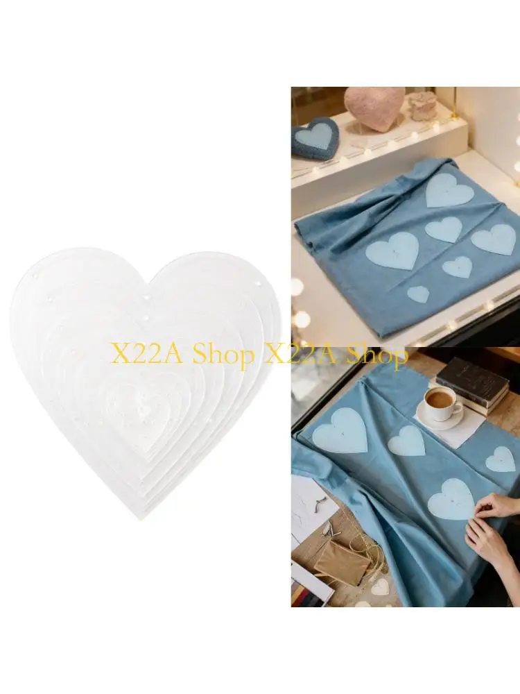 Unique Acrylic Heart Quilting Stencils Craft Kits Sewing Templates For Handcrafts Clothing And Home Decors Craft Project