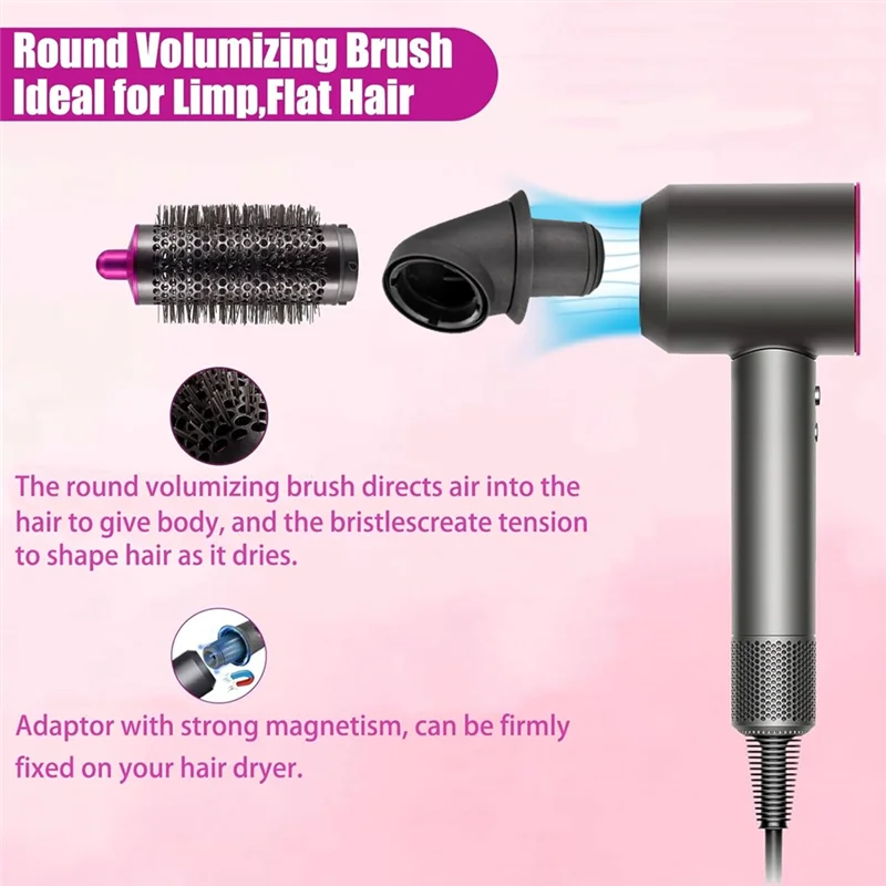 

BABZ-40MM Long Hair Curling Barrels For Dyson SHS01 HS05 With Adapter Cylinder Comb Converting Hair Dryer To Curling Iron B