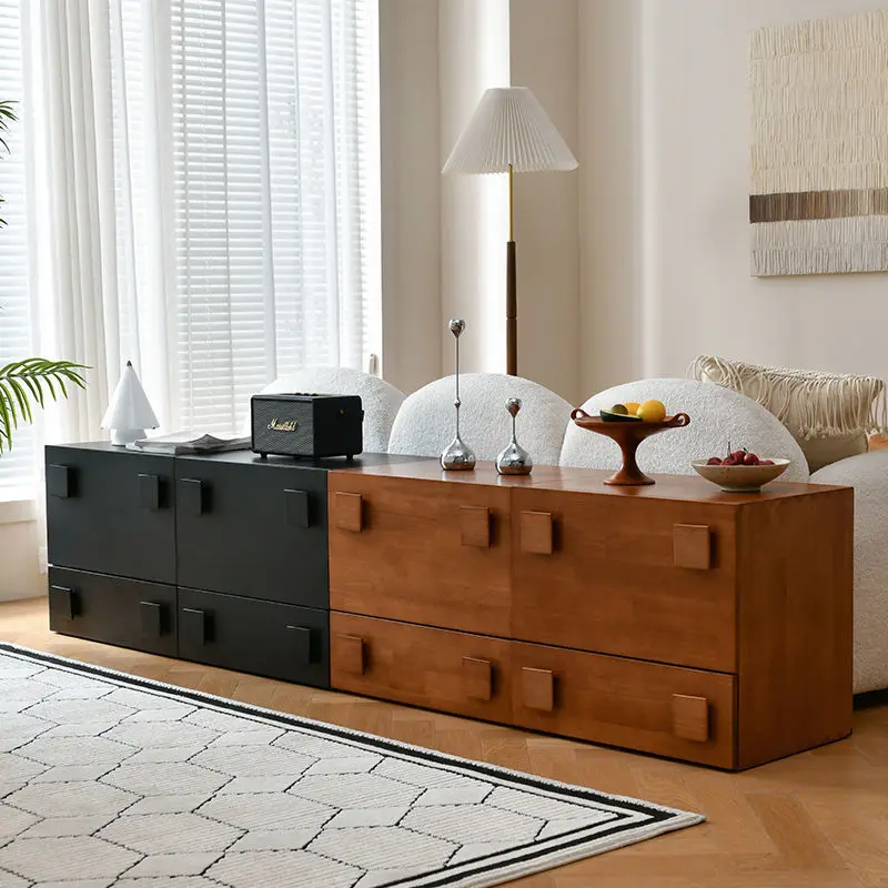 Medieval solid wood living room chest against the wall locker retro dining side cabinet bedroom bedside floor combination cabine