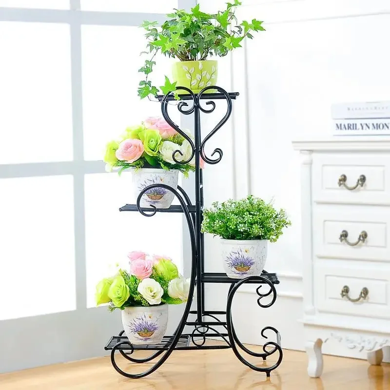 4Layer Floor Iron Balcony Green Pineapple Flower Rack Indoor Flower Rack Living Room Floor To Floor Flower Pot Rack