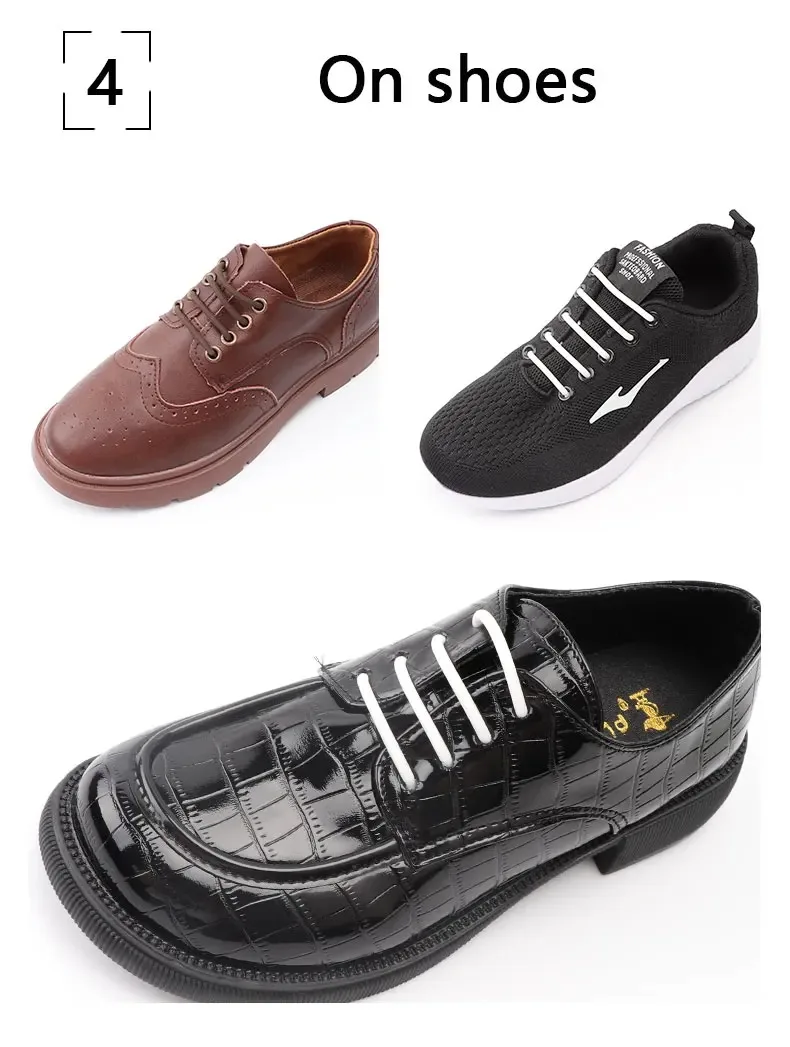 12 Stück/Set Schnürsenkel ohne Binden - Elastische Silikon-Schnürsenkel für Stretch-Sneaker, Schnürsenkelfreie Schuhbänder für Erwachsene und Kinder, Bungee-Gummi – Detail 9