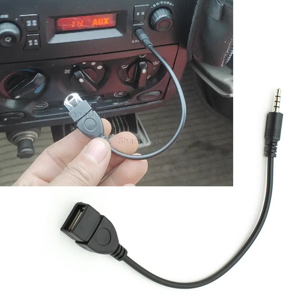 Jack 3.5 AUX Audio Plug To USB 2.0 Converter Aux Cable Cord For Car MP3 Speaker U Disk USB flash drive Converter Adapter