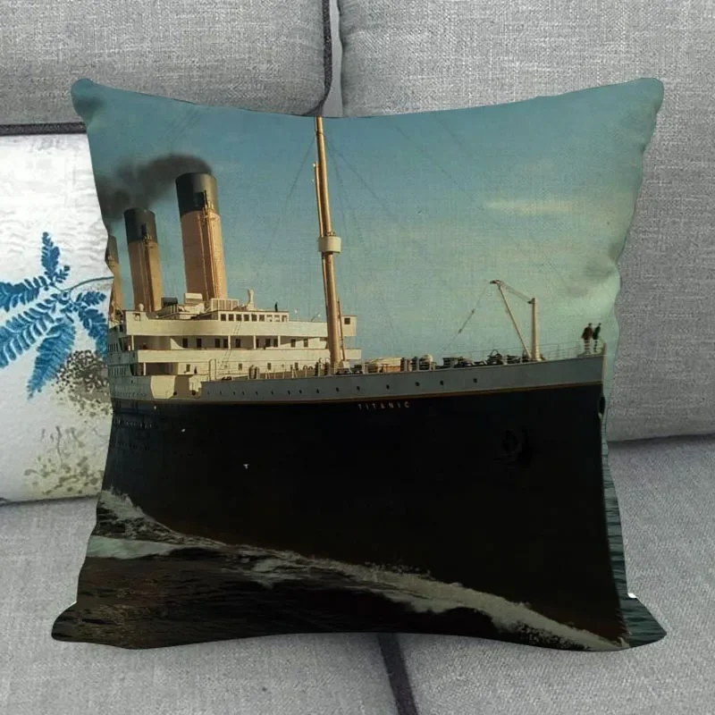 45X45cm Titanic Pillowcase Square Zipper Cotton Linen Pillow Cases Bedroom Home Office Decorative Pillowcase WJY10.16