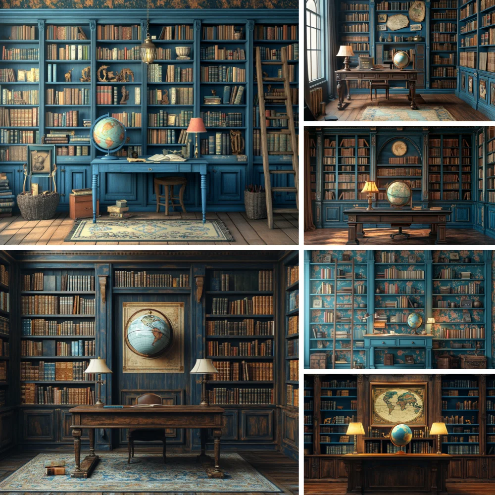 Back To School Photography Backdrop Bookshelf Books Desk Students Graduation Party Banner Photocall Background for Photo Studio