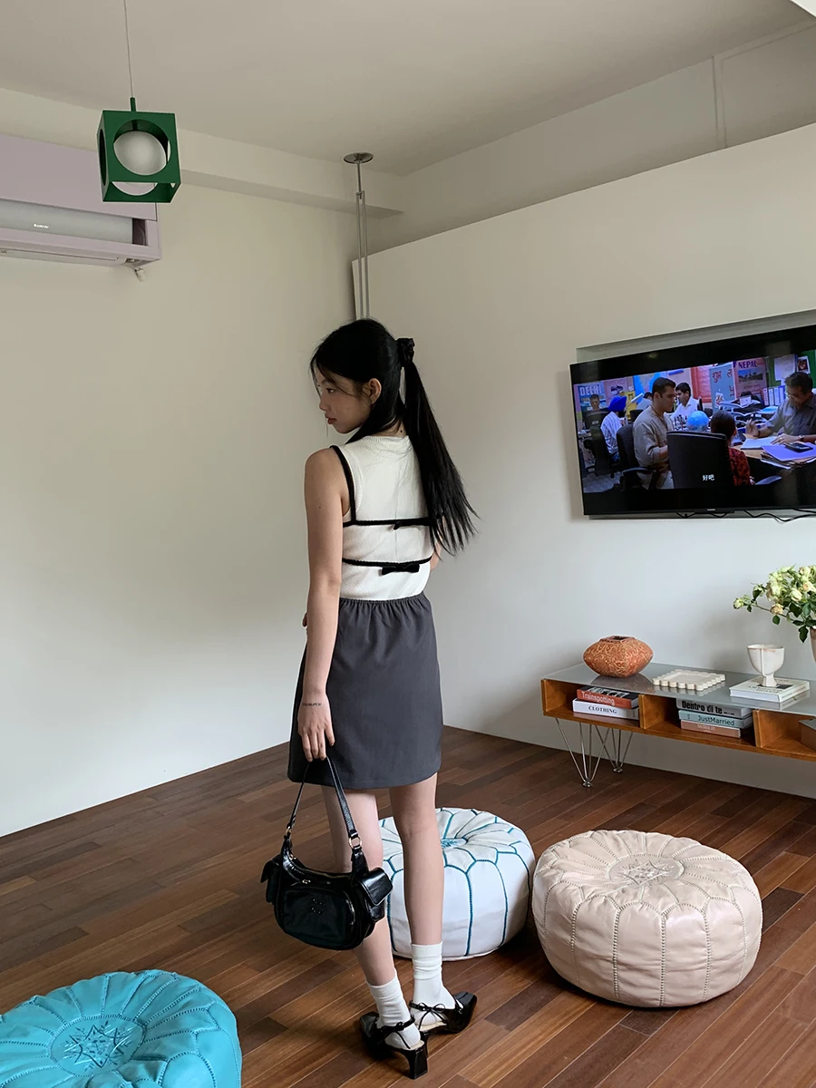 Ele Red Dr femmes Strapl Tea Break conception Unique ature minceur jupe taille haute a-ligne Simple Sle été Dr