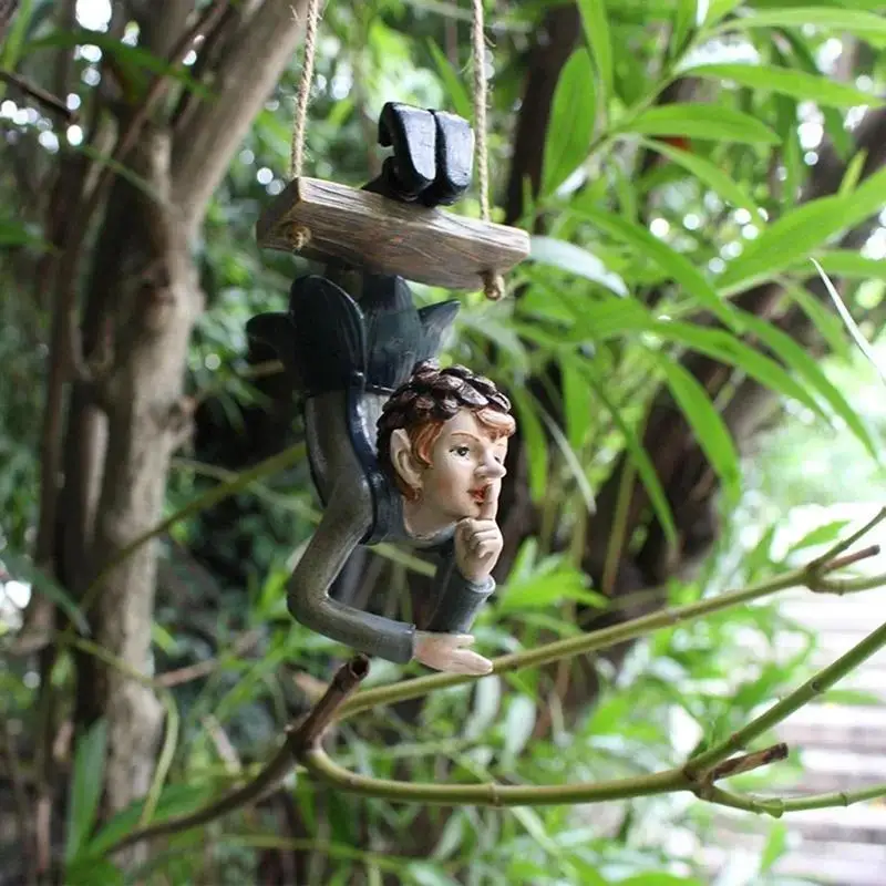 2026 Fashion Creative Garden Hanging Elf Ornaments Home Decor Figurine for Patio Fence Yard Tree Holiday Accessories