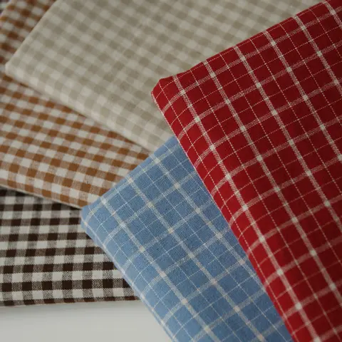 140x50cm 일본식 식탁보 드레스 가방 천으로 빈티지 레드 리넨 그리드 스트라이프 짠 코튼 원단 140x50cm 일본식 식탁보 드레스 가방 천으로 빈티지 레드 리넨 그리드 스트라이프 짠 코튼 원단