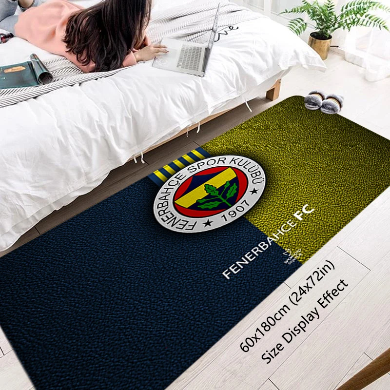 Fluffy Carpet Fenerbahce-Football-Fans Living Room Rugs Foot Carpets Entrance Doormat Floor Mats Non-slip Interior Home Mat